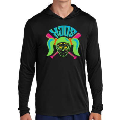 Adult Hooded Long Sleeve Drifit Performance Tee - Front Print Only Thumbnail