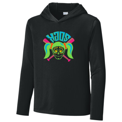 Youth Hooded Long Sleeve Drifit Performance Tee - Front Print Only Thumbnail